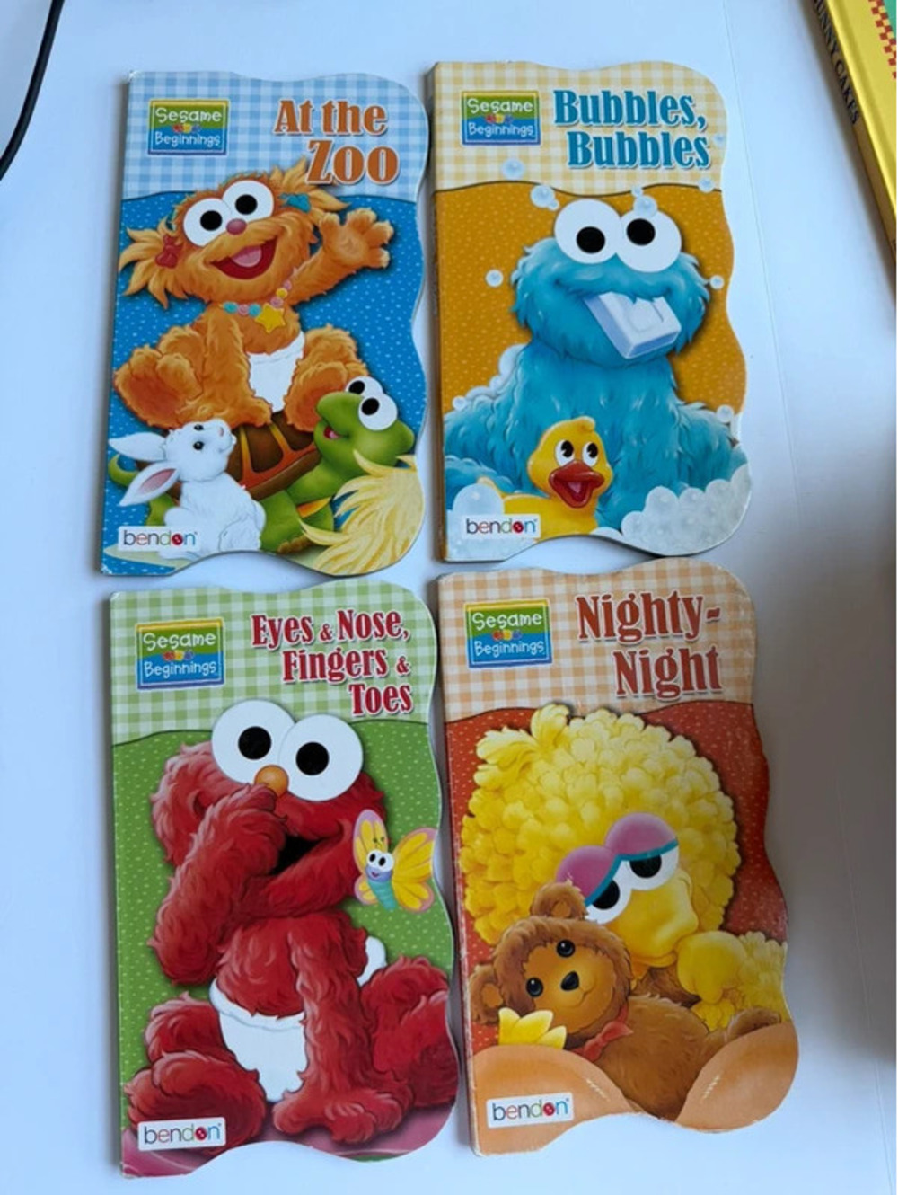 Sesame Beginnings Shaped Board Book Lot of 4